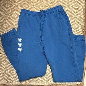 Roller Rabbit x Target Blue Sweatpants with Heart Embroidered Detail